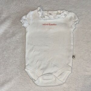 (3 for $10$ rabbit+bear organic White Onesie with Pink mini bestie Embroidery